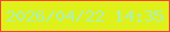 文字の大きさ：2、枠の色：f7403d、背景の色：dff11a、文字の色：abf1b9 無料ブログパーツのブログ時計