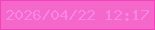 文字の大きさ：5、枠の色：f740bc、背景の色：f468ca、文字の色：fa83e8 無料ブログパーツのブログ時計