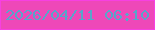 文字の大きさ：5、枠の色：f740e1、背景の色：ee48b8、文字の色：57a5ca 無料ブログパーツのブログ時計