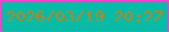 文字の大きさ：4、枠の色：f741cc、背景の色：07bca7、文字の色：c18219 無料ブログパーツのブログ時計