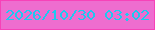 文字の大きさ：5、枠の色：f742b8、背景の色：ee6dcf、文字の色：1ec9ef 無料ブログパーツのブログ時計