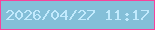 文字の大きさ：1、枠の色：f7439b、背景の色：84bfd8、文字の色：c2eafd 無料ブログパーツのブログ時計