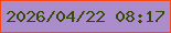 文字の大きさ：4、枠の色：f74717、背景の色：ab8dcb、文字の色：364906 無料ブログパーツのブログ時計
