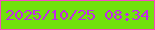 文字の大きさ：4、枠の色：f749c2、背景の色：71e10d、文字の色：c12ae7 無料ブログパーツのブログ時計