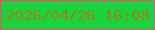 文字の大きさ：4、枠の色：f74a6e、背景の色：19d341、文字の色：a18617 無料ブログパーツのブログ時計