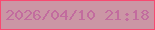 文字の大きさ：4、枠の色：f74a71、背景の色：cb96a5、文字の色：c26c9e 無料ブログパーツのブログ時計