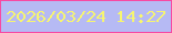 文字の大きさ：4、枠の色：f74aa3、背景の色：b6baf4、文字の色：f6f571 無料ブログパーツのブログ時計