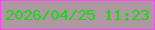 文字の大きさ：5、枠の色：f74af5、背景の色：af98a1、文字の色：14da11 無料ブログパーツのブログ時計