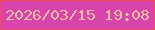 文字の大きさ：2、枠の色：f74b5a、背景の色：d843ac、文字の色：f4c09f 無料ブログパーツのブログ時計