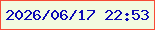文字の大きさ：3、枠の色：f74c36、背景の色：f2fbe1、文字の色：0c09b5 無料ブログパーツのブログ時計