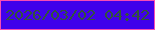 文字の大きさ：1、枠の色：f74cb4、背景の色：4001eb、文字の色：33523e 無料ブログパーツのブログ時計