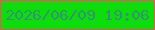 文字の大きさ：2、枠の色：f74d63、背景の色：0dde0b、文字の色：329470 無料ブログパーツのブログ時計