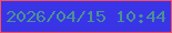 文字の大きさ：1、枠の色：f74e5c、背景の色：3a34e7、文字の色：489392 無料ブログパーツのブログ時計
