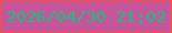 文字の大きさ：1、枠の色：f75139、背景の色：c6559b、文字の色：11c37a 無料ブログパーツのブログ時計