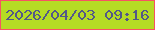 文字の大きさ：3、枠の色：f75262、背景の色：b5db24、文字の色：535888 無料ブログパーツのブログ時計