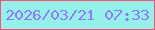 文字の大きさ：3、枠の色：f75278、背景の色：93f1ea、文字の色：9378ff 無料ブログパーツのブログ時計