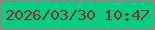 文字の大きさ：2、枠の色：f75284、背景の色：02cf83、文字の色：912b31 無料ブログパーツのブログ時計