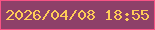 文字の大きさ：1、枠の色：f75385、背景の色：8e4069、文字の色：ffcc58 無料ブログパーツのブログ時計