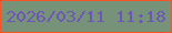 文字の大きさ：5、枠の色：f75428、背景の色：76937a、文字の色：6d56b8 無料ブログパーツのブログ時計