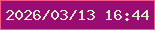 文字の大きさ：1、枠の色：f75689、背景の色：990d72、文字の色：dcedca 無料ブログパーツのブログ時計