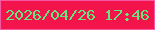 文字の大きさ：1、枠の色：f758a3、背景の色：f2144b、文字の色：65e77c 無料ブログパーツのブログ時計