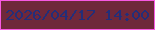 文字の大きさ：2、枠の色：f759e3、背景の色：6f283b、文字の色：232e79 無料ブログパーツのブログ時計