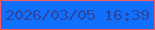文字の大きさ：3、枠の色：f75a68、背景の色：106ffb、文字の色：31449d 無料ブログパーツのブログ時計