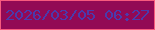 文字の大きさ：5、枠の色：f75a7e、背景の色：920955、文字の色：4b3aac 無料ブログパーツのブログ時計