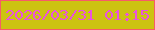 文字の大きさ：5、枠の色：f75c67、背景の色：ccc311、文字の色：ea52de 無料ブログパーツのブログ時計