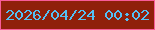 文字の大きさ：2、枠の色：f75c98、背景の色：8f200a、文字の色：53c0f4 無料ブログパーツのブログ時計