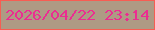 文字の大きさ：4、枠の色：f75d53、背景の色：ae9a84、文字の色：eb2d91 無料ブログパーツのブログ時計
