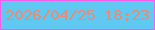 文字の大きさ：5、枠の色：f75deb、背景の色：5fc9f2、文字の色：e98c73 無料ブログパーツのブログ時計