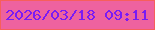 文字の大きさ：4、枠の色：f75f5b、背景の色：ee629f、文字の色：7a1bf4 無料ブログパーツのブログ時計