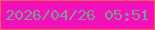 文字の大きさ：3、枠の色：f7604a、背景の色：f210bb、文字の色：849995 無料ブログパーツのブログ時計