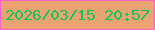 文字の大きさ：3、枠の色：f762c6、背景の色：eaa371、文字の色：10c459 無料ブログパーツのブログ時計