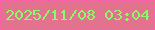 文字の大きさ：1、枠の色：f763a5、背景の色：e3728f、文字の色：85fe67 無料ブログパーツのブログ時計