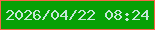 文字の大きさ：3、枠の色：f76446、背景の色：07a105、文字の色：c4e7d8 無料ブログパーツのブログ時計