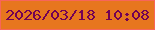 文字の大きさ：4、枠の色：f7655a、背景の色：e7761e、文字の色：720155 無料ブログパーツのブログ時計