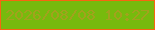 文字の大きさ：3、枠の色：f76611、背景の色：77ba0d、文字の色：a2a21d 無料ブログパーツのブログ時計