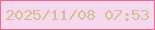 文字の大きさ：2、枠の色：f7668a、背景の色：f5d7ee、文字の色：d3be92 無料ブログパーツのブログ時計