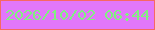 文字の大きさ：5、枠の色：f76863、背景の色：e277fa、文字の色：80f180 無料ブログパーツのブログ時計