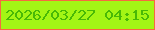 文字の大きさ：1、枠の色：f76940、背景の色：a3f515、文字の色：48b906 無料ブログパーツのブログ時計