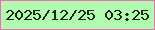 文字の大きさ：5、枠の色：f76bb4、背景の色：b1fbb1、文字の色：1c2610 無料ブログパーツのブログ時計