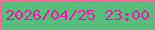文字の大きさ：2、枠の色：f76e9c、背景の色：57bd7d、文字の色：f216aa 無料ブログパーツのブログ時計
