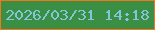 文字の大きさ：4、枠の色：f77419、背景の色：3a8f44、文字の色：83c6d7 無料ブログパーツのブログ時計