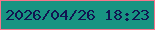 文字の大きさ：5、枠の色：f7758b、背景の色：189482、文字の色：111551 無料ブログパーツのブログ時計