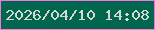 文字の大きさ：5、枠の色：f776dd、背景の色：00674e、文字の色：d7d9d5 無料ブログパーツのブログ時計