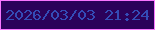 文字の大きさ：5、枠の色：f776ff、背景の色：2b025a、文字の色：344cb6 無料ブログパーツのブログ時計