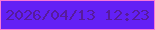 文字の大きさ：1、枠の色：f778d8、背景の色：6320f5、文字の色：571b9c 無料ブログパーツのブログ時計