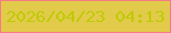 文字の大きさ：1、枠の色：f77b86、背景の色：e2cb4a、文字の色：bfca06 無料ブログパーツのブログ時計